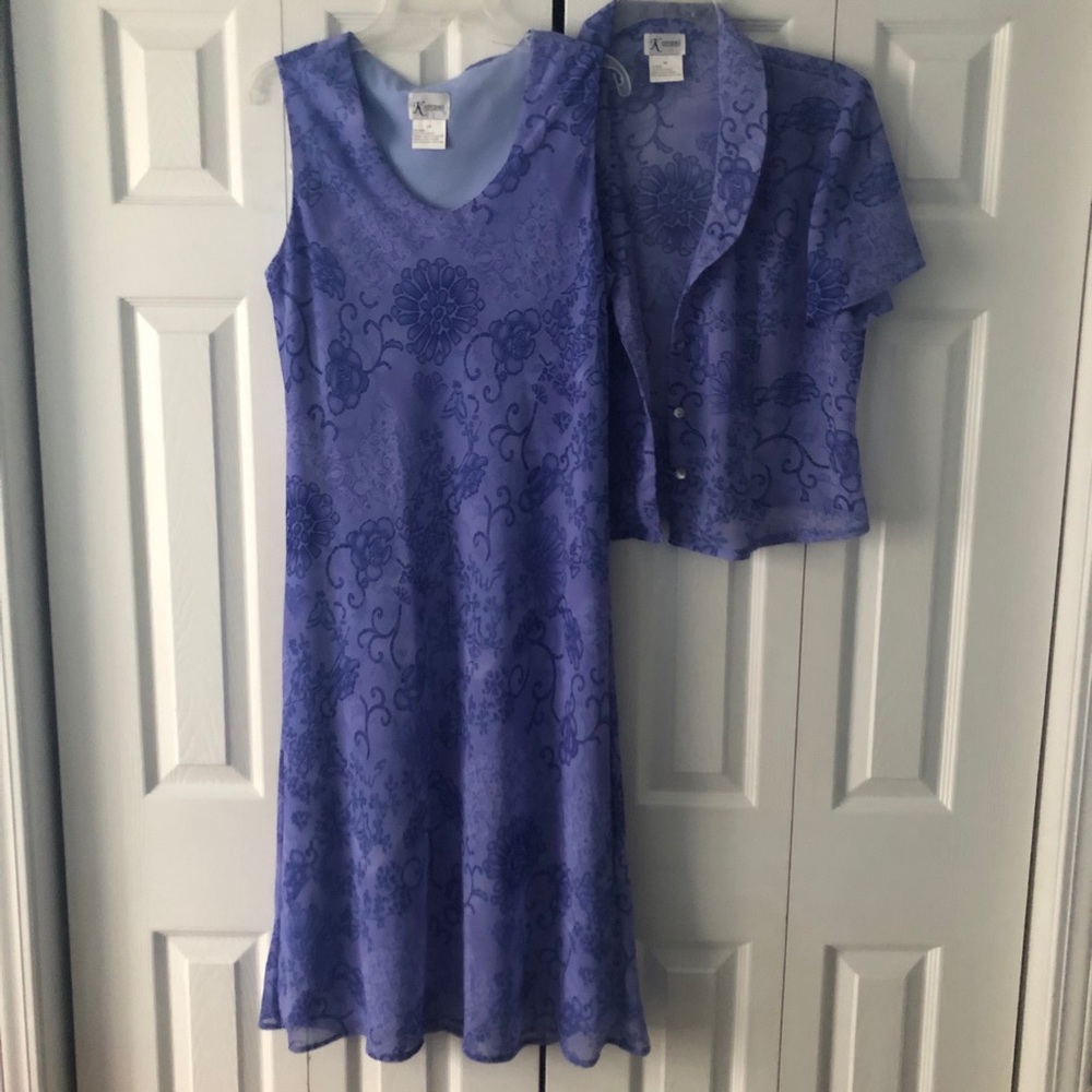 K Studio 2-Piece Purple Print Dress sz 14